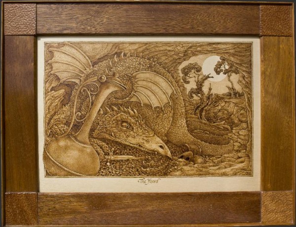 "The Hoard" – pyrography by David Stanley "The Hoard" – pyrography by David Stanley
