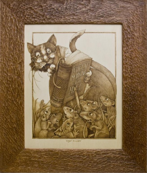 "Eager to Learn" - pyrography by David Stanley "Eager to Learn" - pyrography by David Stanley