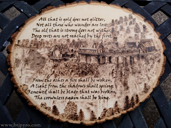"Lord Of The Rings" - pyrography by Brandon Jones "Lord Of The Rings" - pyrography by Brandon Jones