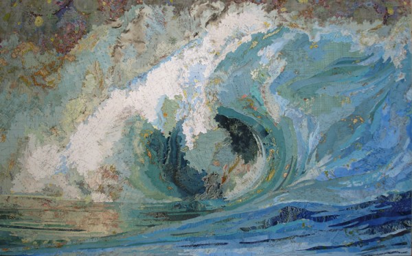 Fiona's Wave, 2005 Inlaid maps on panel by Matthew Cusick Fiona's Wave, 2005 Inlaid maps on panel by Matthew Cusick