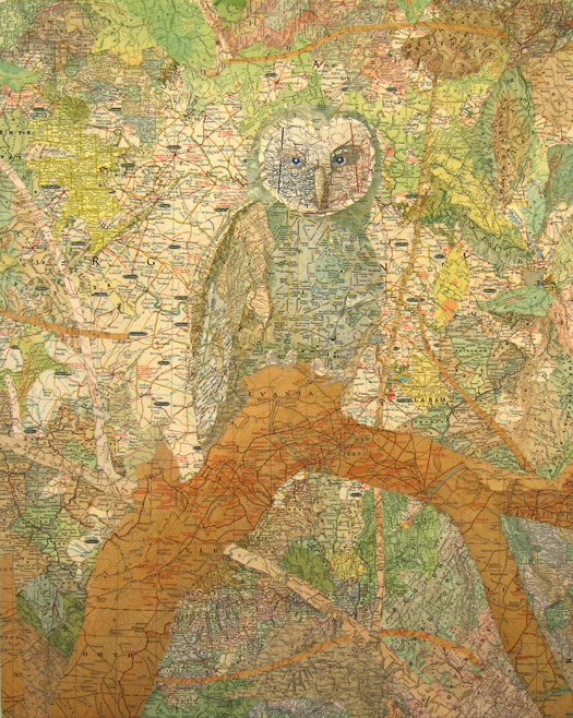 Patriarch (original), 2006 Inlaid maps on panel by Matthew Cusick Patriarch (original), 2006 Inlaid maps on panel by Matthew Cusick