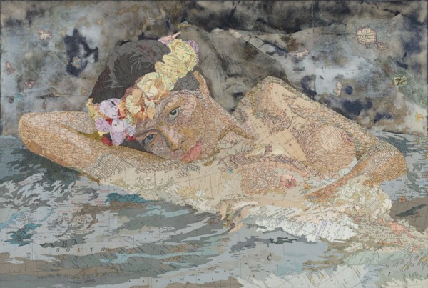 Oceania, 2012, Inlaid maps, acrylic on panel by Matthew Cusick Oceania, 2012, Inlaid maps, acrylic on panel by Matthew Cusick