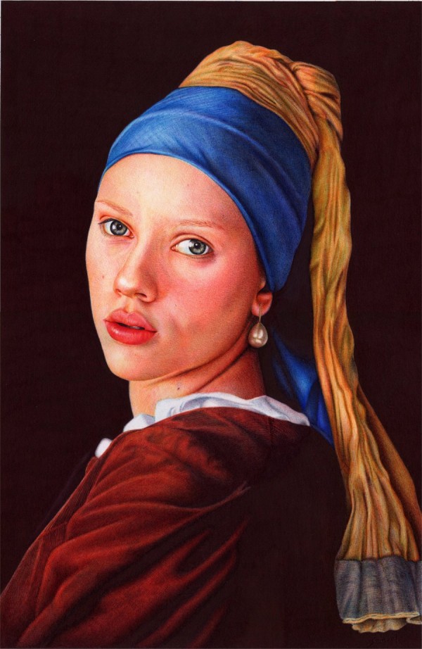 "Girl With A Pearl Earing" - Ballpoint Pen Artwork by Samuel Silva "Girl With A Pearl Earing" - Ballpoint Pen Artwork by Samuel Silva