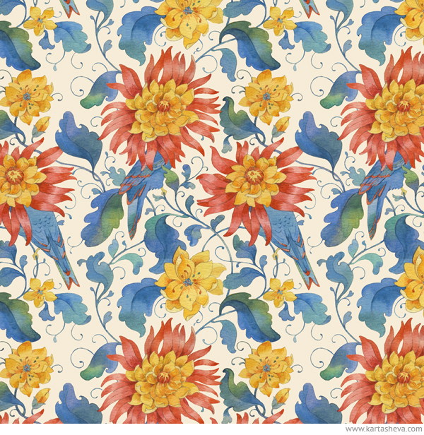 The Lost World Watercolor Patterns by Tetiana Kartasheva The Lost World Watercolor Patterns by Tetiana Kartasheva via YouTheDesigner
