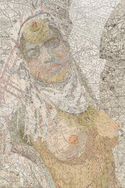 Jezebel, 2012 Inlaid maps on panel by Matthew Cusick Jezebel, 2012 Inlaid maps on panel by Matthew Cusick