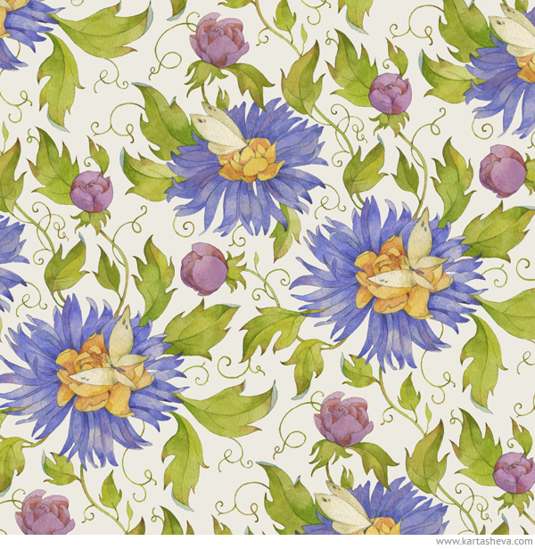 The Lost World Watercolor Patterns by Tetiana Kartasheva The Lost World Watercolor Patterns by Tetiana Kartasheva via YouTheDesigner