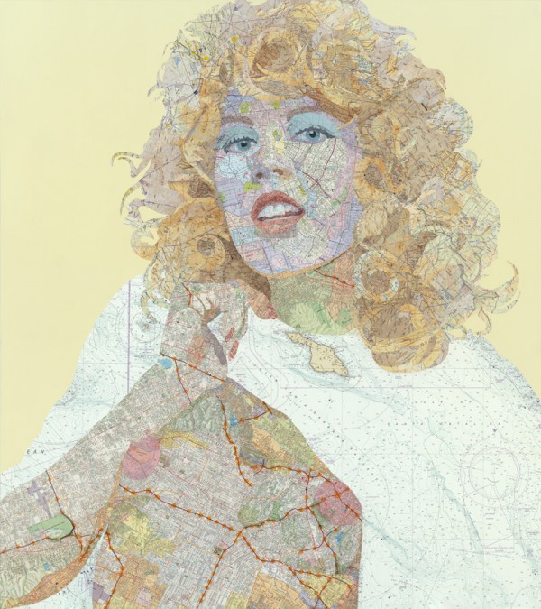 Shauna, 2011 Inlaid maps, acrylic, on panel by Matthew Cusick Shauna, 2011 Inlaid maps, acrylic, on panel by Matthew Cusick