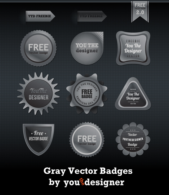 Gray Vector Badges by You The Designer Gray Vector Badges by You The Designer