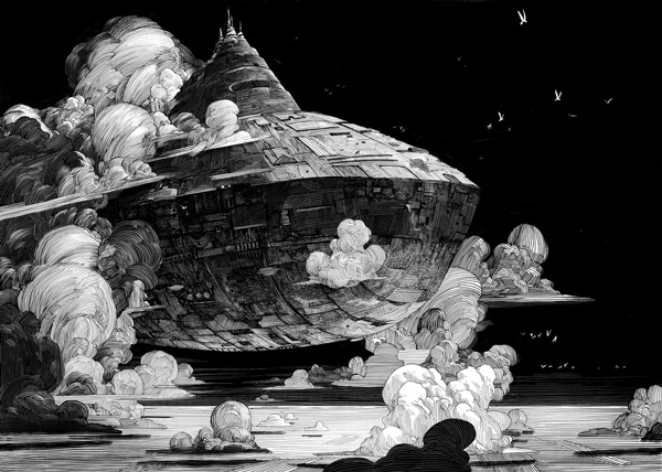 Ink Drawing by Nicolas Delort via YouTheDesinger Ink Drawing by Nicolas Delort via YouTheDesinger