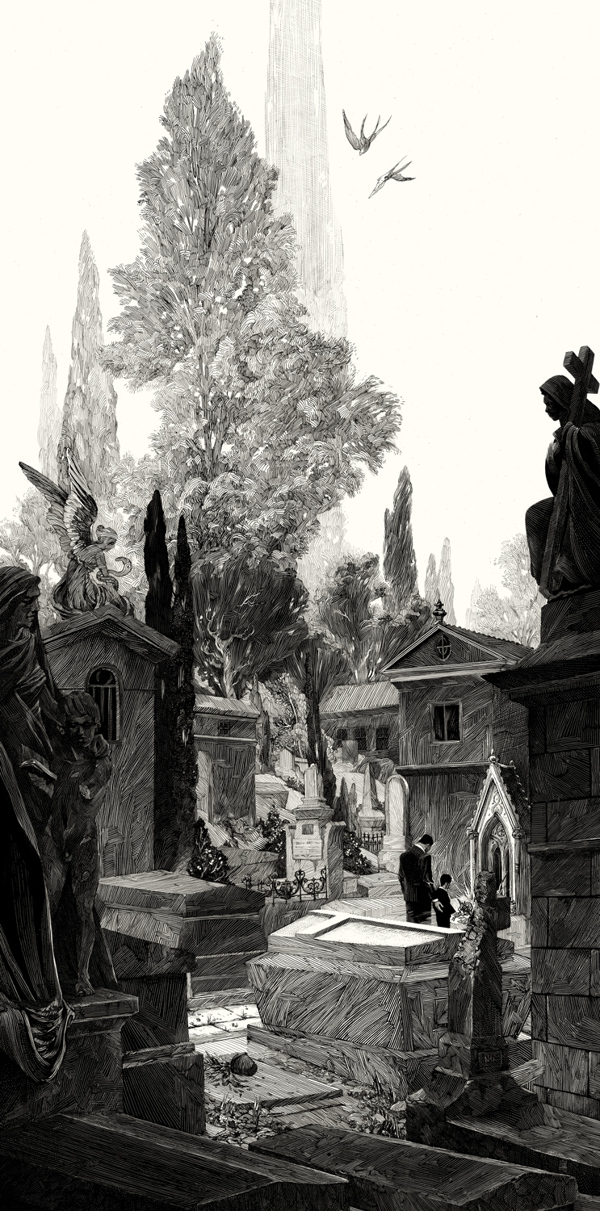 Ink Drawing by Nicolas Delort via YouTheDesinger Ink Drawing by Nicolas Delort via YouTheDesinger