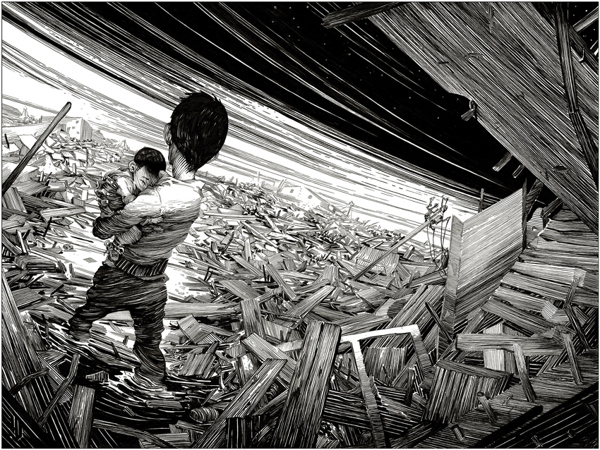 Ink Drawing by Nicolas Delort via YouTheDesinger Ink Drawing by Nicolas Delort via YouTheDesinger
