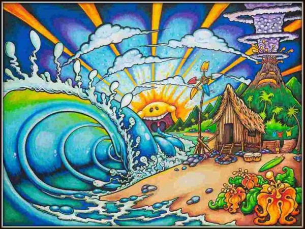 KIDS BEACH (c) Drew Brophy 2011 - Mixed Media on Box Canvas KIDS BEACH (c) Drew Brophy 2011 - Mixed Media on Box Canvas