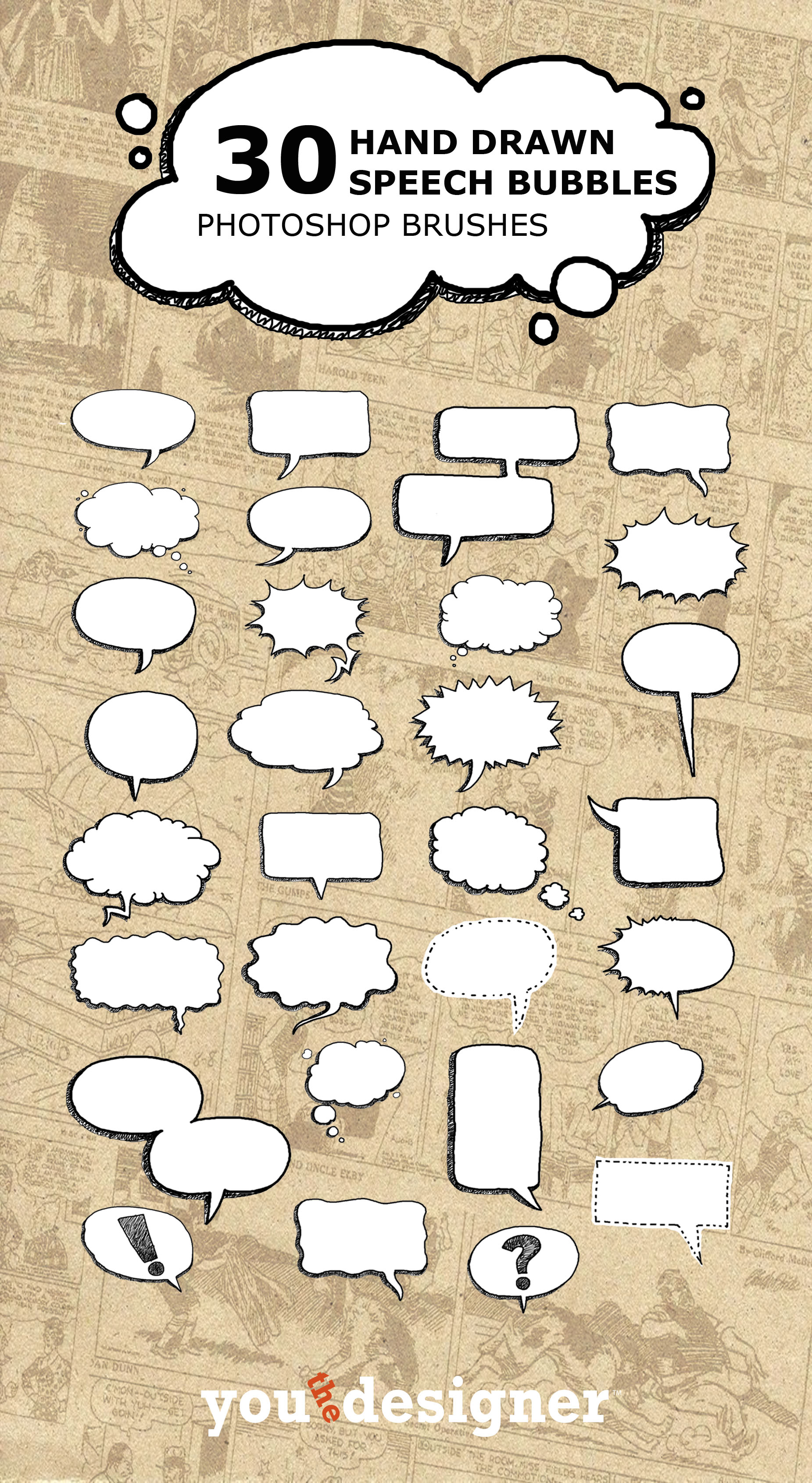 Hand Drawn Speech Bubble Brushes by You The Designer Hand Drawn Speech Bubble Brushes by You The Designer