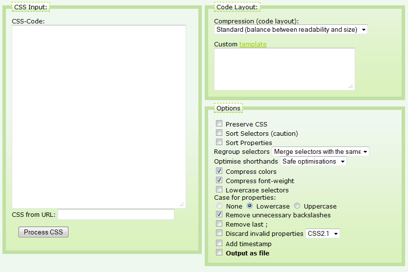 clean css