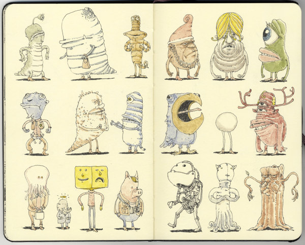Sketchbook Spreads by Mattias Adolfsson Sketchbook Spreads by Mattias Adolfsson