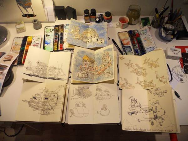 Sketchbook Spreads by Mattias Adolfsson Sketchbook Spreads by Mattias Adolfsson
