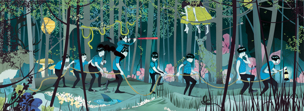 "Navigating Through Uncertainty," Plansponsor Magazine | Ilustration by Marcos Chin "Navigating Through Uncertainty," Plansponsor Magazine | Ilustration by Marcos Chin