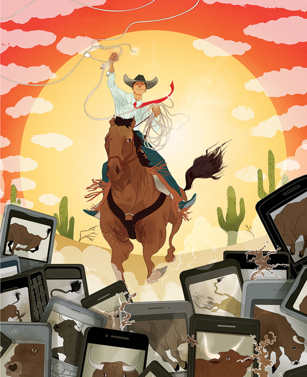 "Mobile Wrangler," Computer World | Illustration by Marcos Chin "Mobile Wrangler," Computer World | Illustration by Marcos Chin