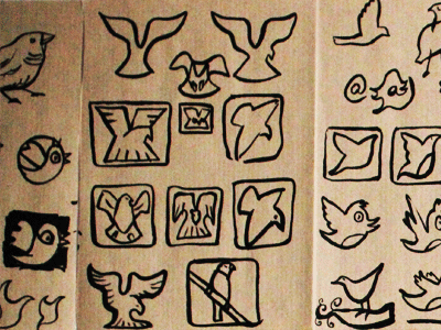 Early sketches of the Twitter logo Early sketches of the Twitter logo