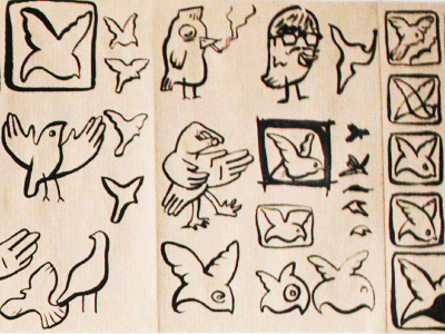 Early sketches of the Twitter logo Early sketches of the Twitter logo