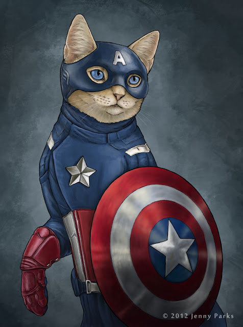 Captain Catmerica | Jenny Park Illustration Captain Catmerica | Jenny Park Illustration