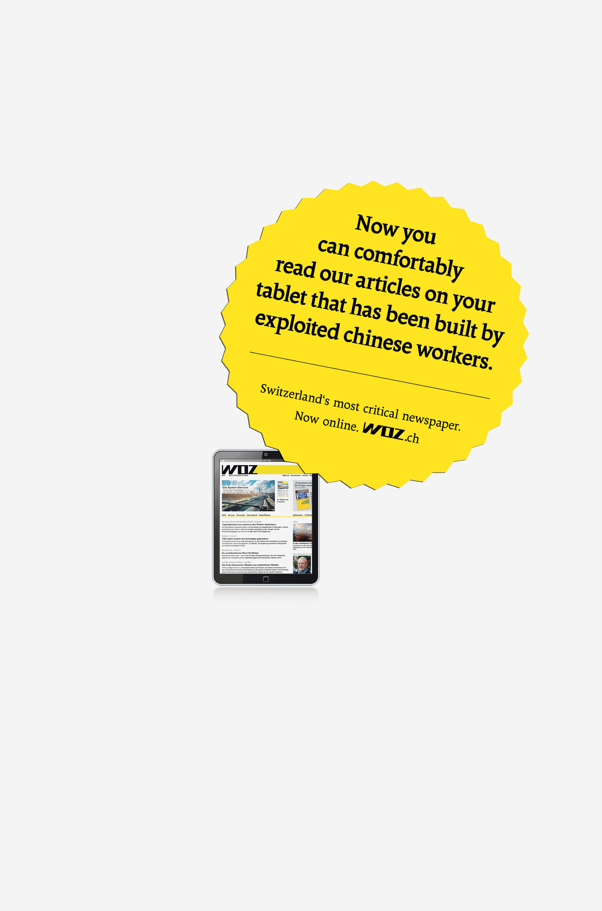 creative-advertising-ideas-woz-die-wochenzeitung-left-wing-weekly-always-critical-002