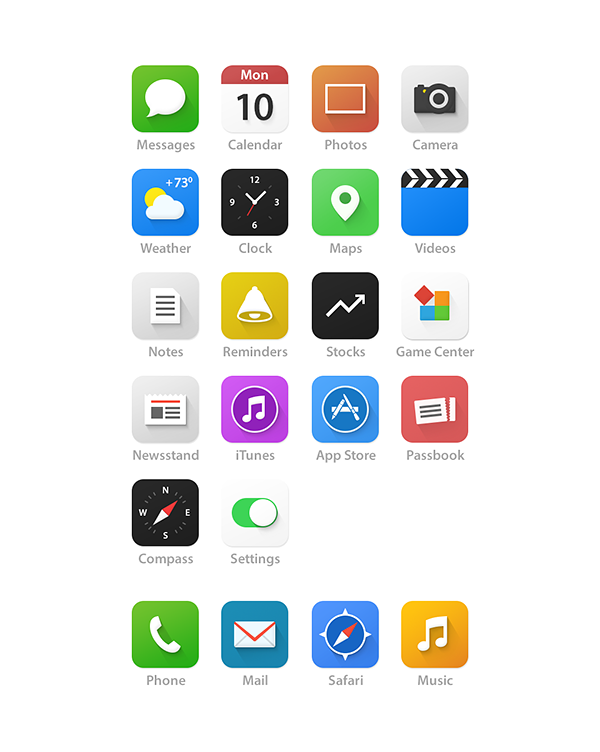 iOS7 Homescreen UI Redesign by Dmitry Kovalenko iOS7 Homescreen UI Redesign by Dmitry Kovalenko