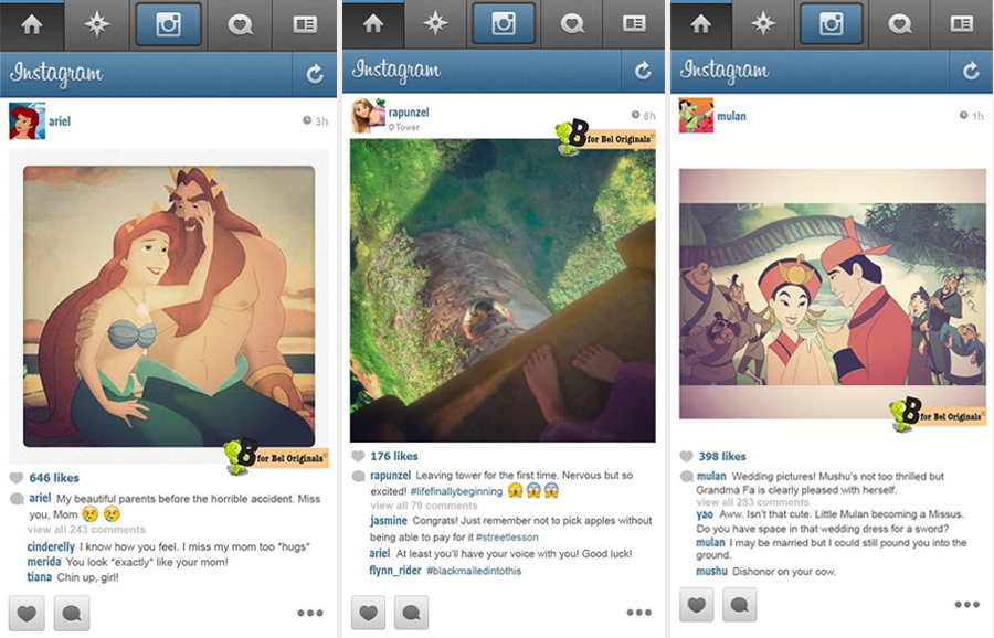 If Disney Princessess had Instagram by B for Bel If Disney Princessess had Instagram by B for Bel