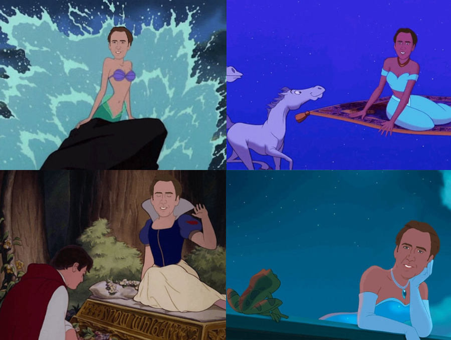 Nicolas Cage as Disney Princesses Nicolas Cage as Disney Princesses