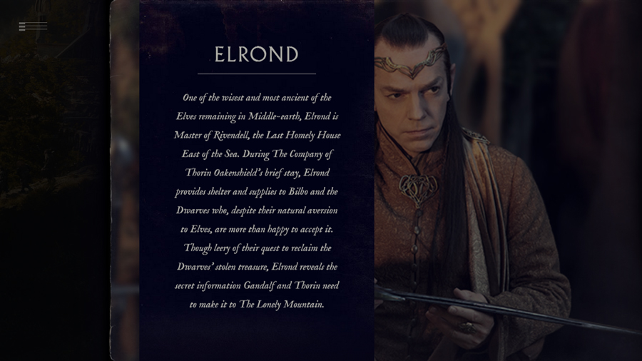 The Hobbit A Journey to Middle-Earth Web Experience awesome web design of the week