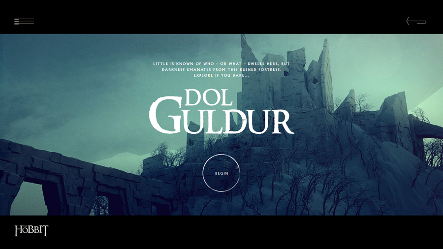 The Hobbit A Journey to Middle-Earth Web Experience awesome web design of the week