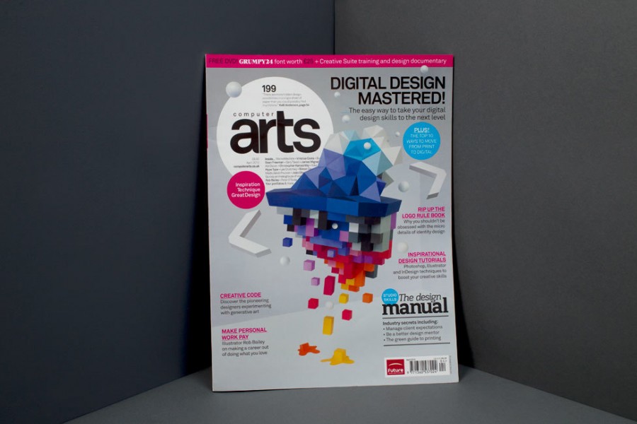 Computer Arts Cover by Motherbird Paper modelling for Inspiration