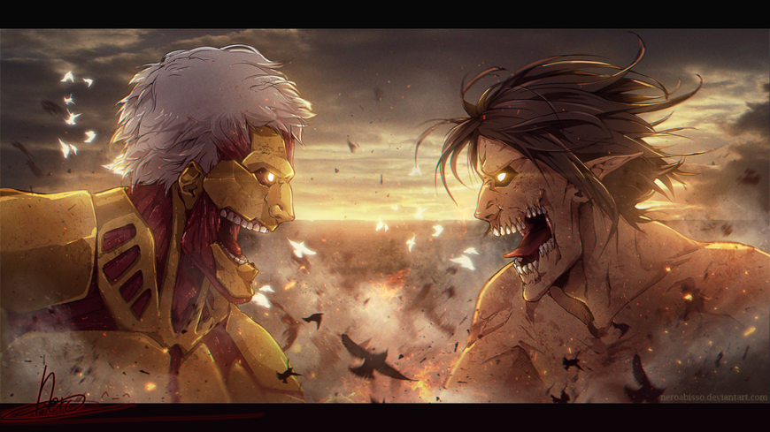Armored Titan vs Eren by neeroctibris Armored Titan vs Eren by neeroctibris