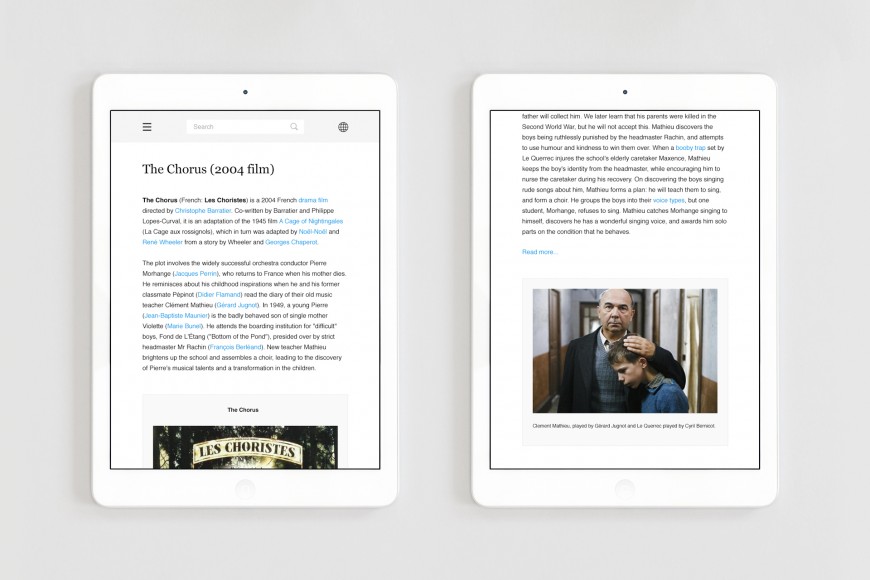 Wikipedia Tablet Layout via 1910 Design and Communication Wikipedia Tablet Layout via 1910 Design and Communication