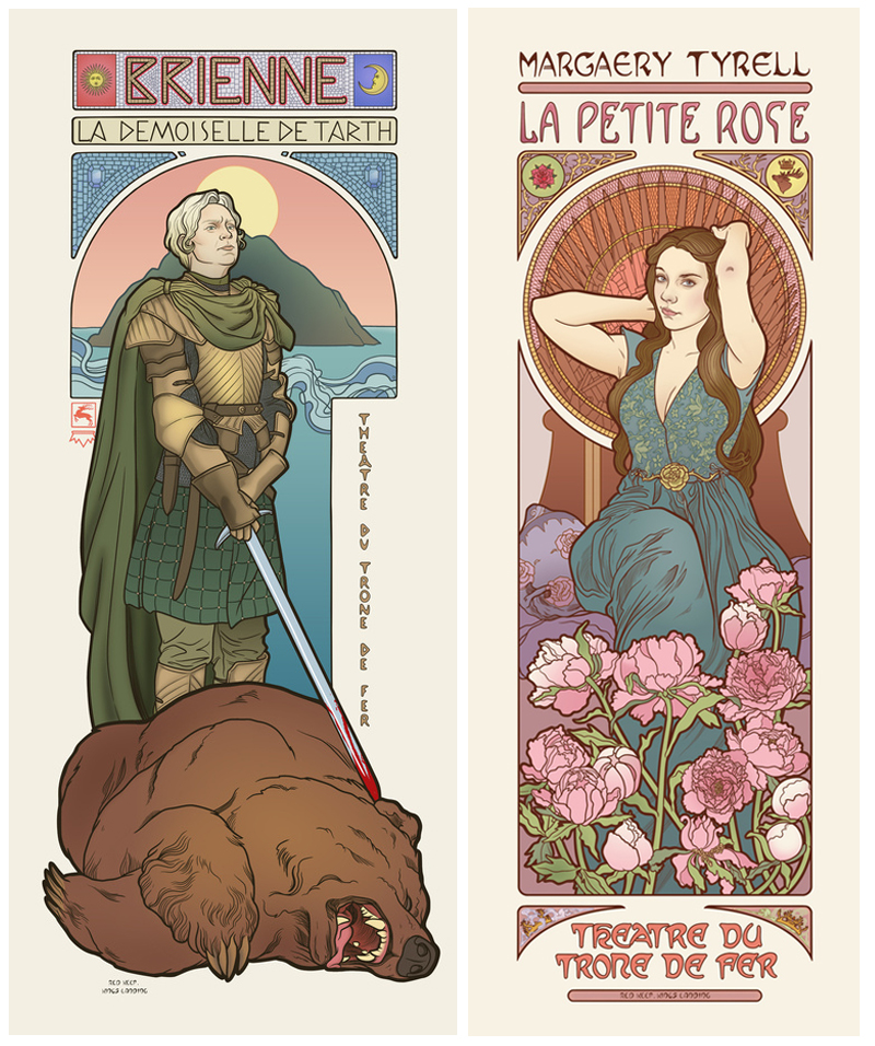 GoT Art Nouveau posters by Ellin Jonsson GoT Art Nouveau posters by Ellin Jonsson