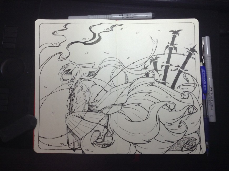 Moleskine: Bamboo breeze by Kate-FoX Moleskine: Bamboo breeze by Kate-FoX