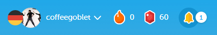 Duolingo top bar