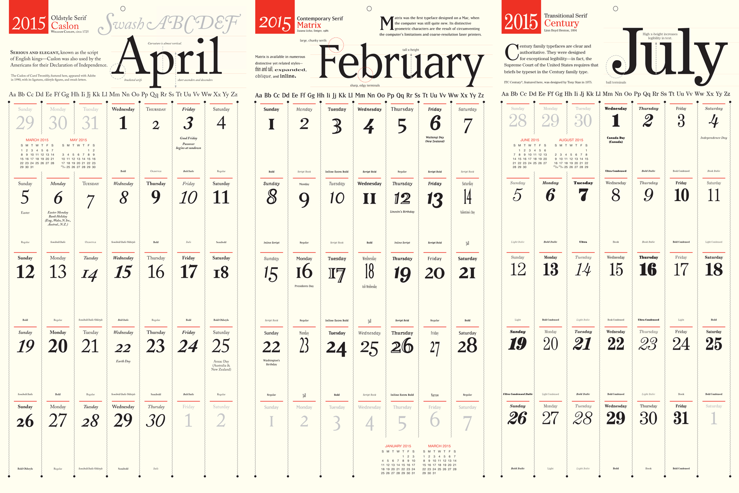 The Typeface Wall Calendar by Workman Publishing
