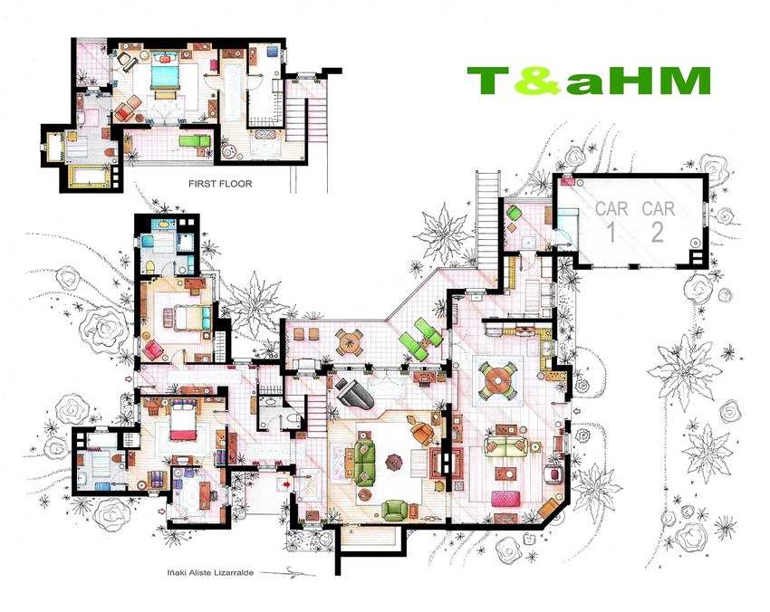 Floor Plans Of Famous Fictional Houses And Apartments