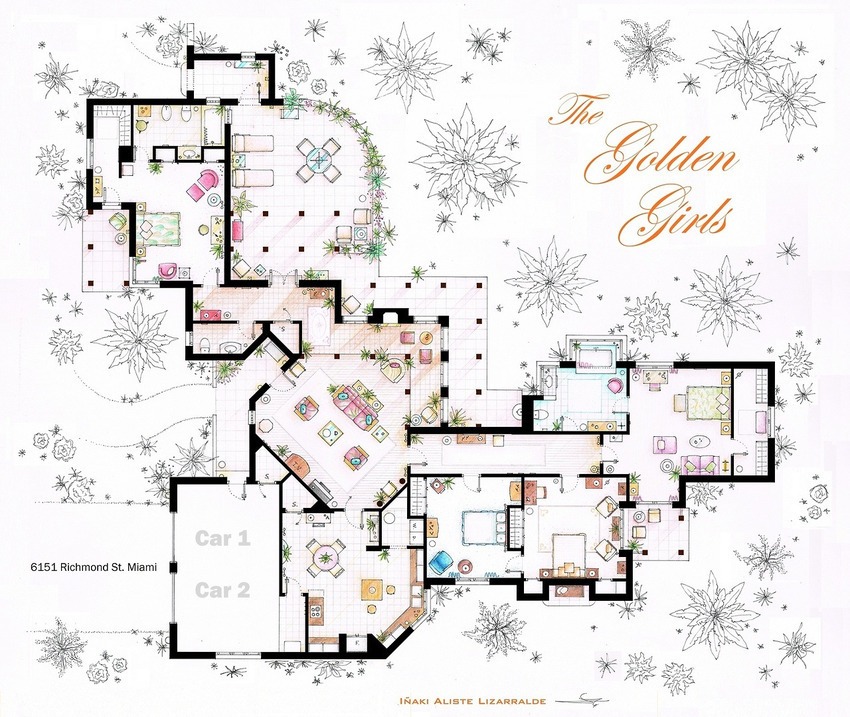 Floor Plans Of Famous Fictional Houses And Apartments