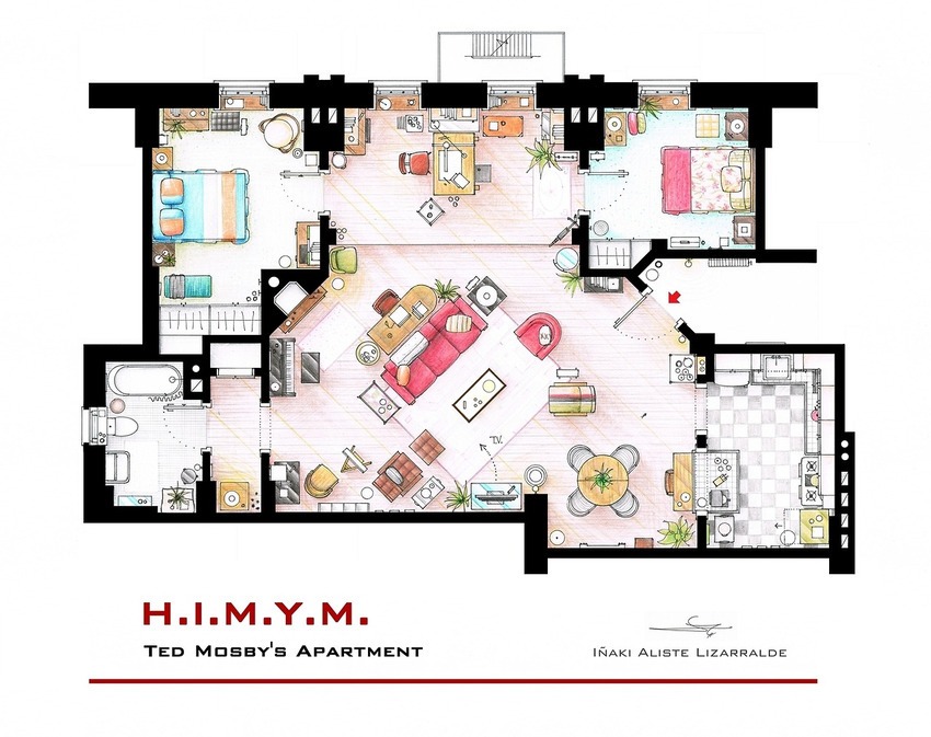 Floor Plans Of Famous Fictional Houses And Apartments