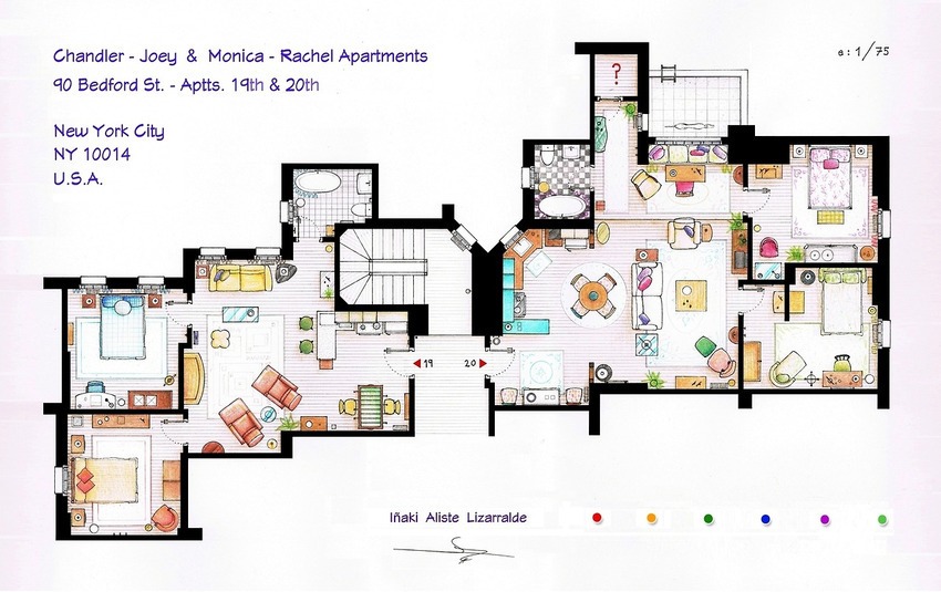 Friends - Chandler-Joey & Monica-Rachel Apartments oo7lw3xFriends - Chandler-Joey & Monica-Rachel Apartments Floor Plan